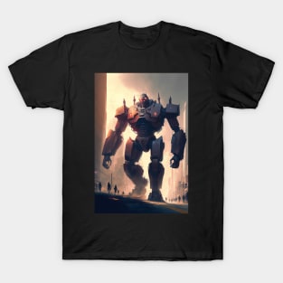 Giant futuristic robot attacking the city T-Shirt